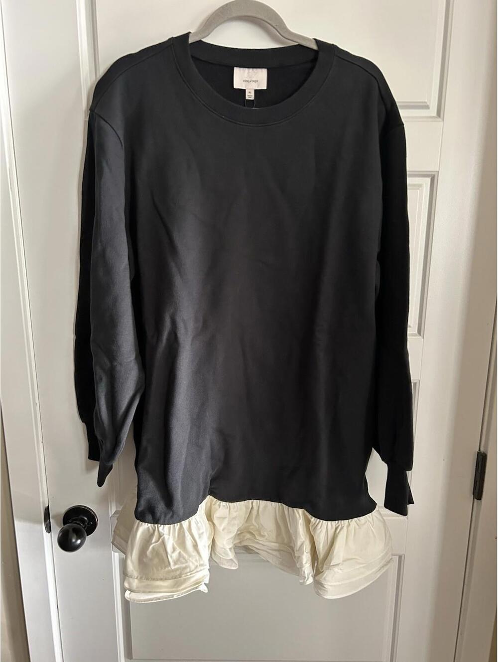Cinq a Sept Oakley Dress Black/ Ivory XL $395